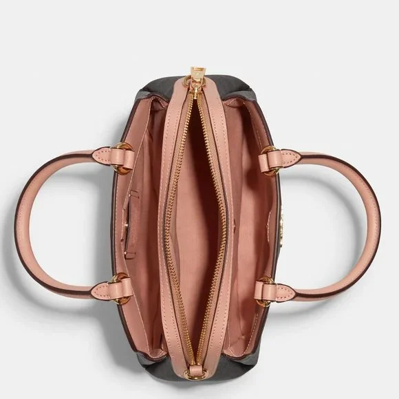 NEW Coach Katy Satchel in Signature Canvas & Shell Pink - Picture 2 of 9